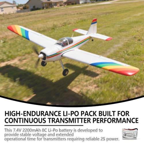 (2-Pack) 7.4V 2200mAh 8C Li-Po Battery for FrSky Taranis Q X7, X7S | 2S rechargeable battery for ACCST RC transmitters and remote controllers; includes B3 balance charger. Size: 77 x 44 x 11mm.