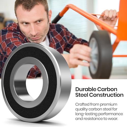 (4-Pack) 3/4" Bearings Carbon Steel - ID 3/4" x OD 1-3/8" Applicable Lawn Mower, Wheelbarrows, Carts and Hand Trucks Wheel Bearings Replacement - size: 3/4" Hole