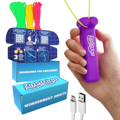 ZipString Original Rope Launcher Toy, Vivacious Violet | As Seen on Shark Tank, For Kids & Adults, Fly String Loop in Air, Endless Tricks & Fun - color: Vivacious Violet