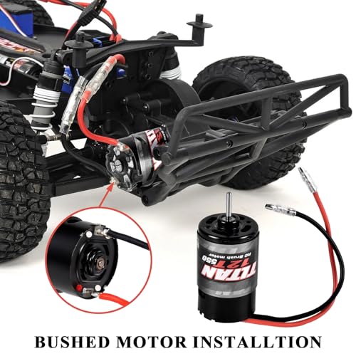 550 12T Brushed Motor Waterproof RC Car Motor for 1:10 RC Crawler Axial SCX10 AXI03007 JL 90046 TRX4 TRX6 RC Car Truck Boat - size: 12T