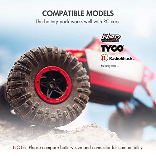 Tenergy 9.6V Flat NiMH Battery Packs for RC Car, High Capacity 8-Cell 2000mAh Rechargeable Battery Pack, Replacement Hobby Battery Pack with Standard Tamiya Connectors (2 Battery Packs + 1 Charger)