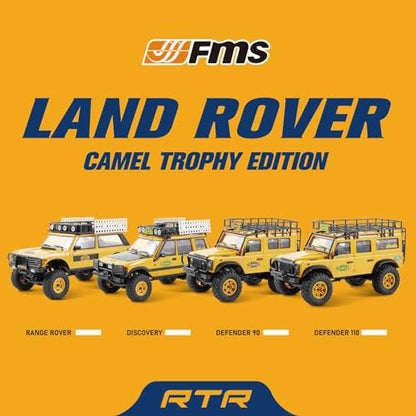 FMS 1/24 FCX24M RC Crawler RTR, Land Rover Series with Licensed, 1/24 RC Truck 4X4 Mini RC car with Lighting, 2.4Ghz Remote Control,Battery (Discovery)