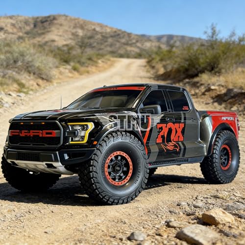4PCS 1/8 1/7 RC Short Course Truck Tires and Wheels 17mm Hex All Terrain Off Road Tyres OD 5.31'' for 1:7 1:8 RC Buggy Truck Car HSP TRAXXAS UDR FS FSR Atom ARRMA Mojave EXB YK4072 DF7 (Red) - color: Red