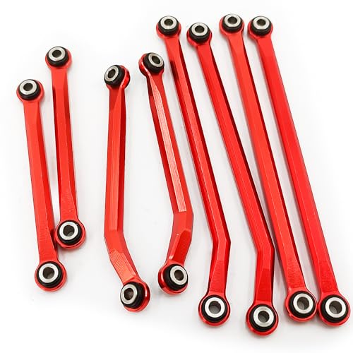 High Clearance Links Set Linkage Upgrades for TRX4M K10 1/18th RC Crawler Car Parts (Red) - color: Red