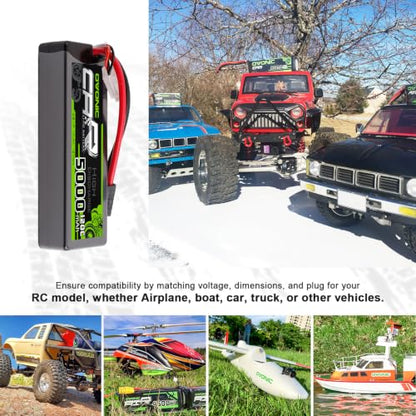 OVONIC 2S Hard Case Lipo Battery TRA Plug RC Car Battery 7.4V 120C Lipo for RC Car Trucks 1/8 1/10 RC Vehicles(2 Packs)