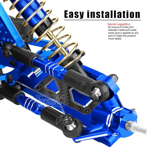Aluminum for Upgrades Parts 1/10 Slash 2WD VXL/Slash 2WD,Front&Rear Suspension A Arms w/Tie Bar (Only for Slash) Hops Up,Navy Blue - color: Navy Blue(for 1/10)