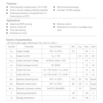 20Pcs SH41 SS41F S41 Hall Effect Sensor 41F 0H41 3Pins Bipolar Magnetic Detector - style: 41F
