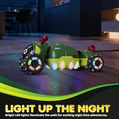 Contixo RC1 Mech Stunt RC Caterpillar Car – Kids Remote Control Car, Omni-Directional 360° in-Place Rotation, Mist Spray, LED Lights, All-Terrain Stunt Vehicle, Torsion Body, 2.4GHz Remote, Green - color: Green