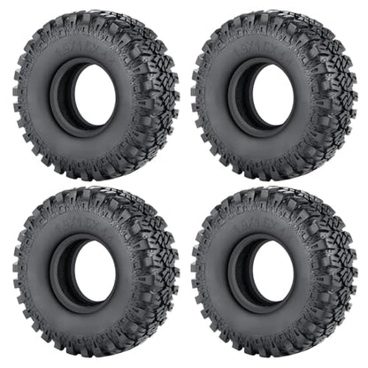 4PCS 1.9" Rubber Tire Wheel Tires 114mm | For 1/10 Axial SCX10 90046 TRX4 D90, RC Crawler Car, Upgrade Parts
