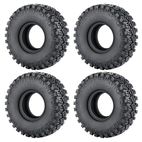 4PCS 1.9" Rubber Tire Wheel Tires 114mm | For 1/10 Axial SCX10 90046 TRX4 D90, RC Crawler Car, Upgrade Parts