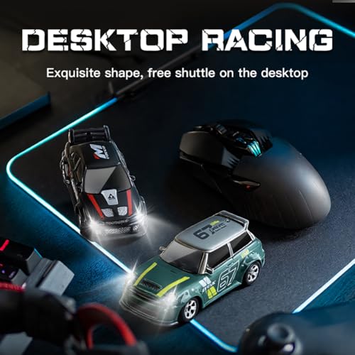 KF33 1:64 Scale Mini Drift RC Car with Full Proportional RTR 2.4GHZ Remote Control for Desktop Racing (Green) - color: Green