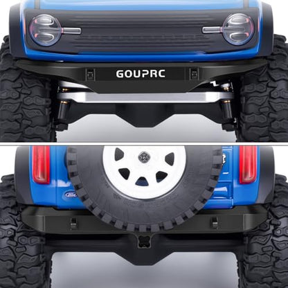 GOUPRC Aluminum Alloy RC Front & Rear Bumper for Axial SCX30 Bronco C10 1/30 RC Crawler Car Upgrade Replacement Parts - color: Black