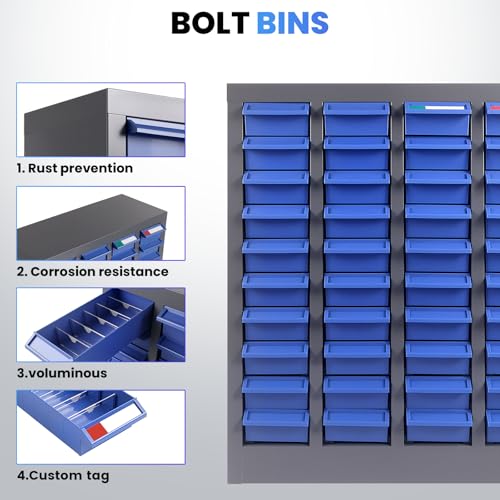 Metal 40-Drawer Parts Organizer, Garage Storage Cabinet with ABS Drawers, Heavy-Duty Alloy Steel Frame for Nuts, Bolts & Small Tools, Workshop & Home (40 Drawers) - size: 40 Drawers