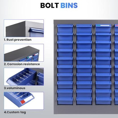 Metal 40-Drawer Parts Organizer, Garage Storage Cabinet with ABS Drawers, Heavy-Duty Alloy Steel Frame for Nuts, Bolts & Small Tools, Workshop & Home (40 Drawers) - size: 40 Drawers