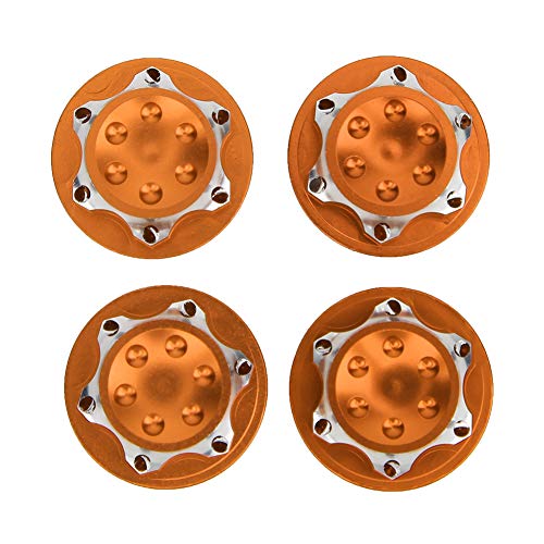 Tbest RC Hub Nut, 17mm 4Pcs Aluminium Alloy Hub Nut Wheel Accessory for 1/8 RC Car Model(Orange) Car Model Accessory Replacement Parts