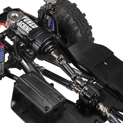 SCX10 II Planetary Gearbox Transfer Case Short Drive Shaft Skid Plate Front Motor Mount for 1/10 RC Crawler Chassis SCX10 II Upgrades Accessories (Black)