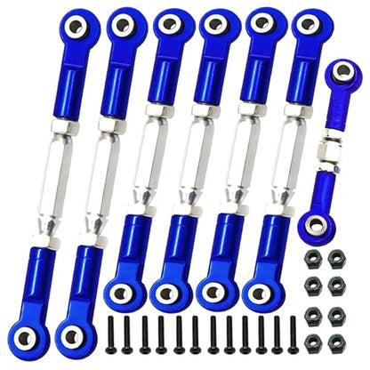 Adjustable Stainless Steel Turnbuckles Set/Camber Links with Rod Ends Set for 1/10 Traxxas Slash 4X4 2WD /Rustler 2WD 4X4/Hoss 2WD 4X4/ Stampede 2WD 4X4/Bandit 2WD 4X4/ Upgrades Parts(Navy Blue)