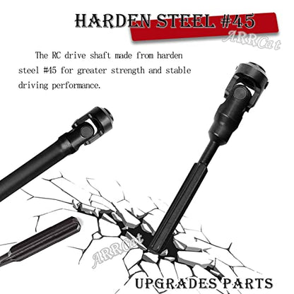 2PCS 67-85MM Universal Drive Shaft RC Upgrades for 1/10 SCX10 SCX10-II D90 Gen7 /Pro Rc 4WD GEN8 RC Crawler,RC Upgrade Parts Hop-Ups,Steel Full Metal Drive Shaft,Black (67-85 MM,2PCS) - size: 67-85 MM (2.64" to 3.34")