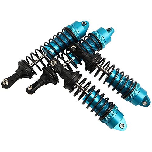 5862 Front & Rear Aluminum Alloy Shock Absorber for 1/10 Slash 4x4 Hoss Rustler Stampede Bandit VXL Shock Parts Replace of 3760 3762 SLA014 (4-Pack) (Blue) - color: Blue
