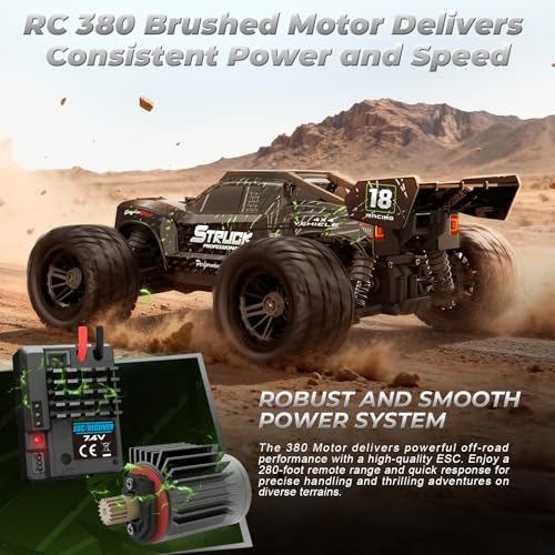 HAIBOXING 18872 1:18 RC Car, Remote Control Truck 4WD Off-Road Dune Buggy | 2.4GHz RC Truck 36km/h Speed Splash Waterproof Electronics 4X4 Truck, Dual Li-Po Batteries Hobby Gifts Toys for Kids, Adults - color: Grey