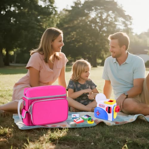 Storage Case for Little Tikes Story Dream Machine Books & Accessories | Pink Travel Carrying Case Fits Starter Set, storybooks, audio characters