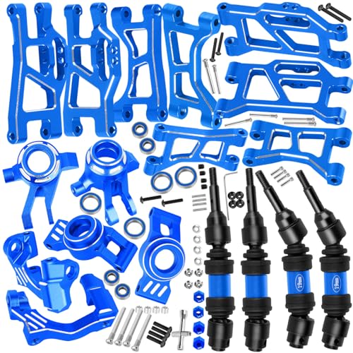 RC Upgrade Parts for Mini Rally VXL Ford RS200/Mini Slash 4X4,(108046-1)(108164-1),Drive Shaft CVD&Suspension Arms&Front Steering Block Knuckles&Rear Hubs&C-Hubs Caster Blocks,Navy Blue - color: Navy Blue(parts)