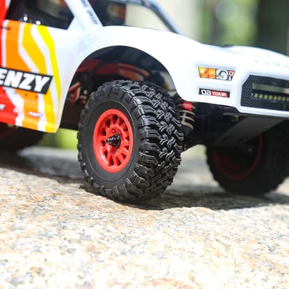1:12 4WD Brushless RC Truck for Adults, 4x4 Offroad Waterproof Monster Trucks, Electric Powered High Speed Remote Control Cars, Fast Extreme All Terrain RC Truggy with Double 3S Battery - style: Racing Flame