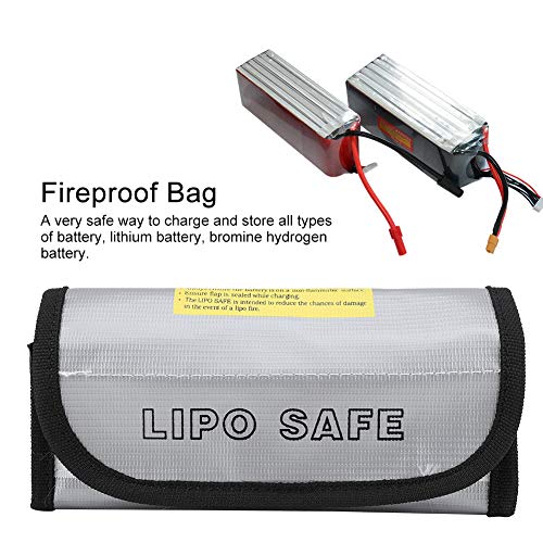 2PCS Lipo Battery Bag, Lipo Bag Fireproof Lipo Battery Fireproof Explosion Proof Bag Battery Storage Carrying Bag Charging Protection Bag