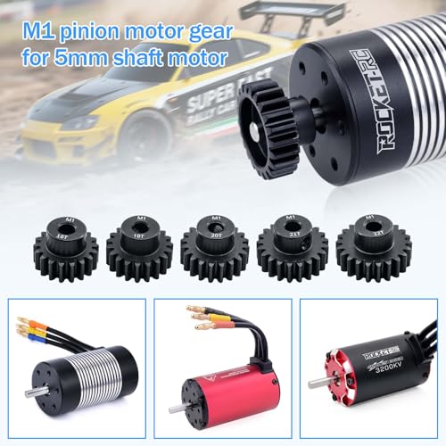 Surpass Hobby Mod 1 Pinion Gear 5mm 18T 19T 20T 21T 22T Motor Gears for 1/10 1/8 RC Car Parts - size: 18T 19T 20T 21T 22T
