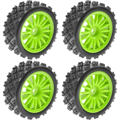 4Pack Vgoohobby OD2.83in 1/10 On Road Rubber Tires w/Nylon Wheel Rims 12mm Hex Compatible with HSP HPI Redcat Tamiya Traxxas 1/10 RC On Road Racing Touring Car (Green) - color: Green