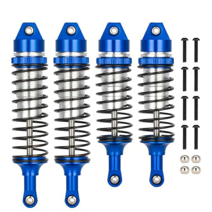 1/10 Simulation Climbing Car 4x4 Front and Rear Shock Absorbers Oil-Fill Shock Absorbers for 1/10 RC Cars, 105mm & 91mm Hydraulic Suspension Kit-Blue Silver