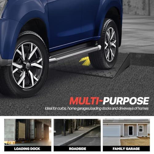 Rubber Curb Ramp 5.5" Rise Height, Arrow Patterned Sidewalk Curb Ramp for Forklift Truck Bus Car SUV, Driveway Curb Ramps for Low Profile Car, Threshold Bridge Ramp for Warehouse Garage - size: 5.5" Rise Arrow