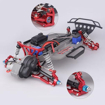Aluminum Front Steering Blocks & Caster Blocks and Rear Stub Axle Carriers Upgrade Kit for 1/10 Traxxas Slash 2WD Stampede Rustler VXL, Replacement of 3632 3736 3752 (Red) - color: Red