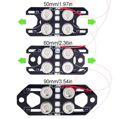 Magnetic Powered Body Post Mount Kit, 4-Pin Magnetic Body Mount with Adjustable Posts, Universal Shell Column for TRX4 TRX6 SCX10 SCX10 II Capra Gen8 D90 1/10 & 1/8 RC Crawler Upgrade