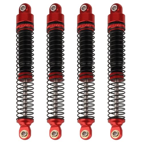 4PCS 53mm/59mm/65mm/78mm Aluminum Shocks Absorbers Oil Threaded Damper for 1/18 RC Crawler TRX4M TRX-4M Bronco Defender K10 Upgrade Parts (78mm-red) - color: 78mm-red