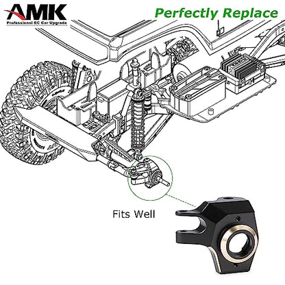 SCX10 II Brass Steering Knuckles 96g Wheel Weights Outer Portal Drive Housing for 1/10 RC Crawler AR44 Axial SCX10 Upgrades