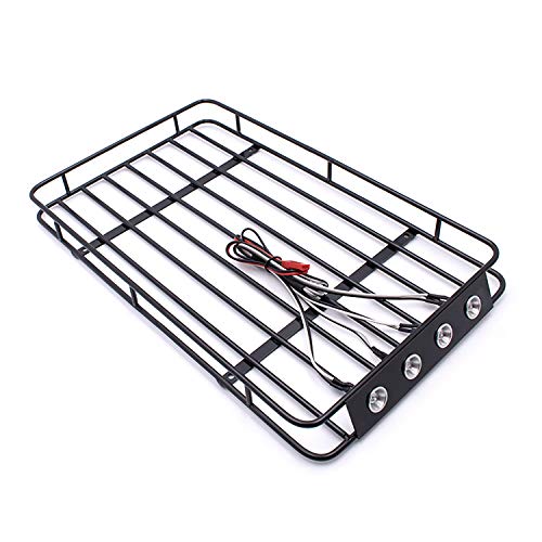 LCX Racing 1/10th RC Crawler Car Metal Roll Cage Luggage Tray Roof Rack for Axial SCX10 II 90046 TRX4 Redcat Gen8 Scout II, Upgrades Parts Accessories