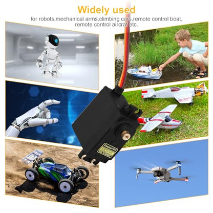 6PCS MG995 55g Servo RC Servos Digital High Speed Torque Servo Motor Metal Gear Servo Waterproof for Futaba JR RC Car Airplane Helicopter Mechanical Arm Control Angle 180° - style: MG995-6pack