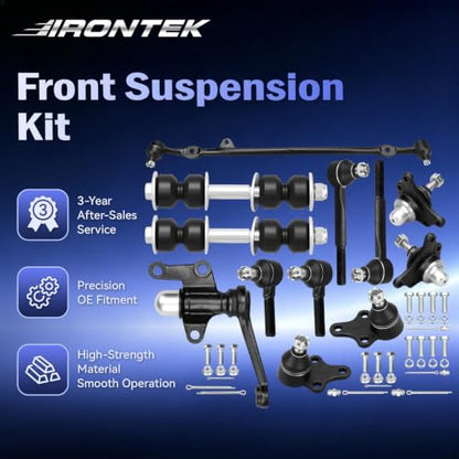 IRONTEK 12PC Set Front Suspension Kit for Toyota Pickup 1989-1995, RWD ONLY | Tie Rod Ends Ball Joints Sway Bar Links Center Link Idler Arm Replace ES2374 ES2376 K9223 K9343 K9645 K9647 DS1060
