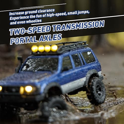 FCX18S FMS RC Crawler Toyota Cruiser 1/18 LC80 S Offroad Trucks 4X4 RC Rock Crawler with LED Lights for Adults (Grey) - color: Grey