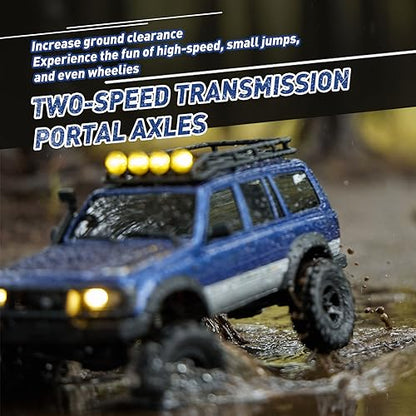 FCX18S FMS RC Crawler Toyota Cruiser 1/18 LC80 S Offroad Trucks 4X4 RC Rock Crawler with LED Lights for Adults (Grey) - color: Grey
