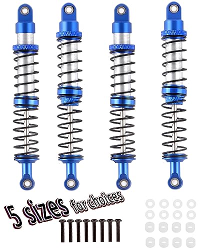 100mm Front Rear Shocks Absorber Damper Upgrades for 1/10 RC Hobby Cars,4PCS 7075 Aluminum Full Metal RC Shocks Absorber,Navy Blue - size: 100 MM (3.94 in)