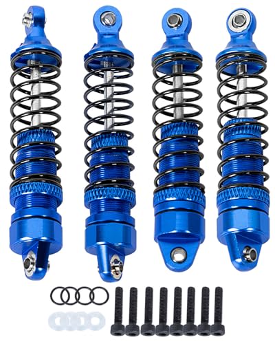 Full Aluminum Big Bore RC Shocks Absorber Damper Upgrades Part for 1/18 Granite Grom Mega 380 Brushed 4x4 Monster Truck RTR,Front Rear Assembled Full Metal Shocks,4PCS Navy Blue - color: Navy Blue(4 pcs)