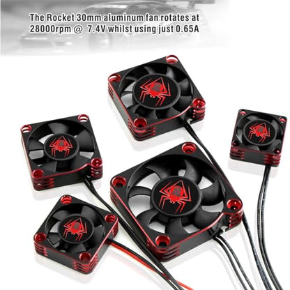 RC Car Metal Motors Cooling Fan 25mm 30mm 35mm 40mm 50mm RC Heatsink 28000RPM ESC Cooling Fans Glod-Black for 1/8 1/10 1/12 Truck Off Road Crawler Car 540 550 Brushless OR Brushed (50mm)