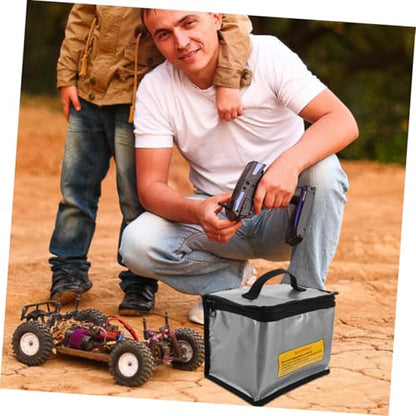 UKCOCO Fireproof Explosionproof Lithium Battery Bag for Drones and RC Cars Large Capacity Organizer Safety Strap and Insulated Design