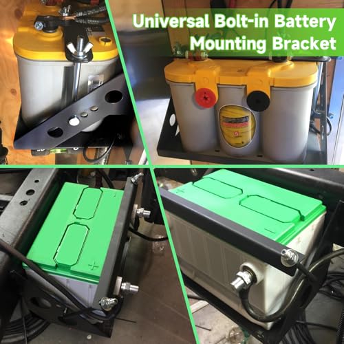 Universal Battery Box Mounting Tray Holder Bracket for RV Trailer | Heavy Duty, Bracket Relocation Kit, for Car Boat Truck, Stable, Durable Hold Down Mount for Outdoor Vehicles, Group 24 Tray