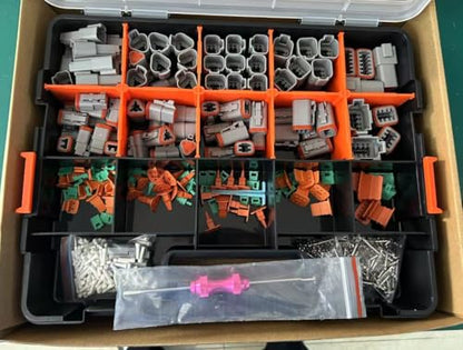 for Deutsch Connectors Kit 750PCS - 2/3/4/6/8/12 Pin DT Connectors with Removal Tool,with Size14-20AWG Stamped Contacts IP68 Waterproof for Automotive Application