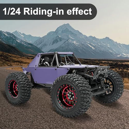 LRFHL 1.3" Beadlock Wheel Tires Aluminum for SCX24 TRX4M, 4PCS, Red | Upgraded 1.45-inch Wheel, 1/24 SCX24 1/18 TRX4M RC Crawler Car Upgrade - color: Black Tires+ Red Wheels-1