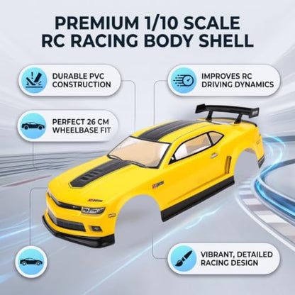 GOWENIC 1/10 Scale RC Car Body Shell, RC Body Cover for HSP Exceed On Road Racing Drift Car, Compatible with 26cm Wheelbase Remote Control Car Frame