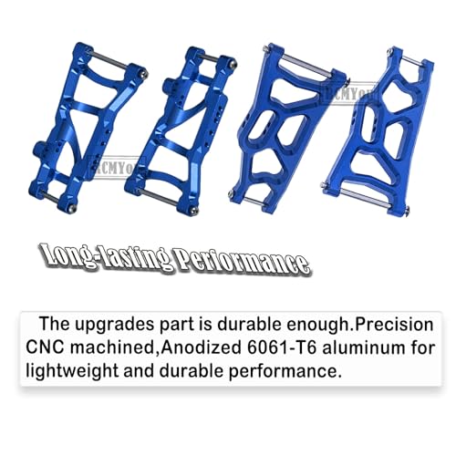 RC Aluminum Front Rear Suspension A-Arms Upgrades Part for 1/10 Rustler VXL & XL-5 / Stampede VXL & XL-5 2WD,Alloy Arms Hop Ups w/Tie Bar,Replace 3631 3655,Navy Blue - color: Navy Blue